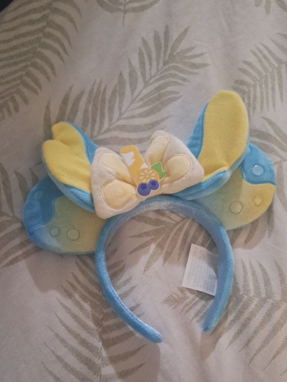 Stitch Blue & Yellow Plush Ear Headband with Bow
